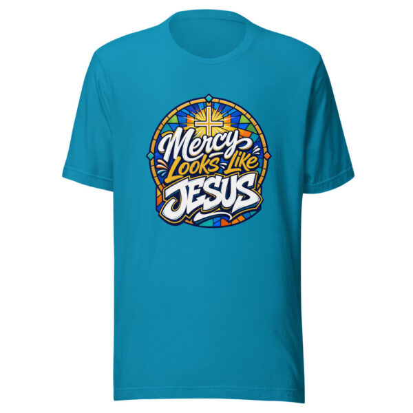 Mercy Looks Like Jesus Graphic Tee mockup 2