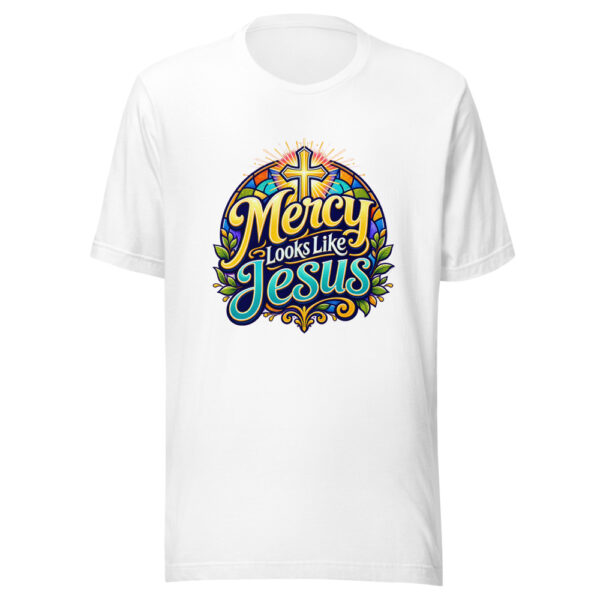 Mercy Looks Like Jesus Graphic Tee mockup 3