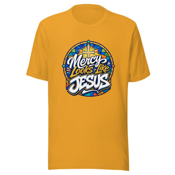 Mercy Looks Like Jesus Graphic Tee mockup 4