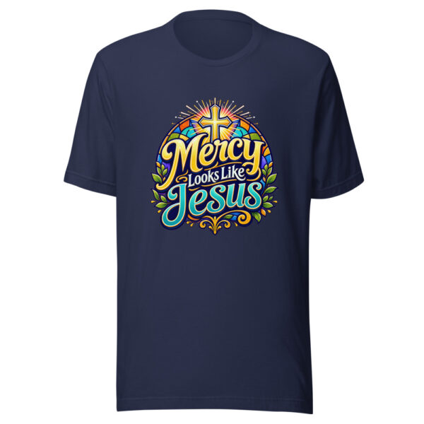 Mercy Looks Like Jesus Graphic Tee mockup 4