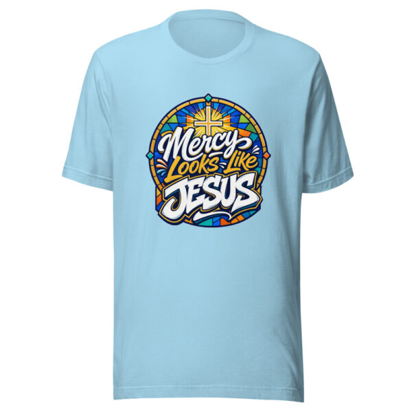 Mercy Looks Like Jesus Graphic Tee mockup 5