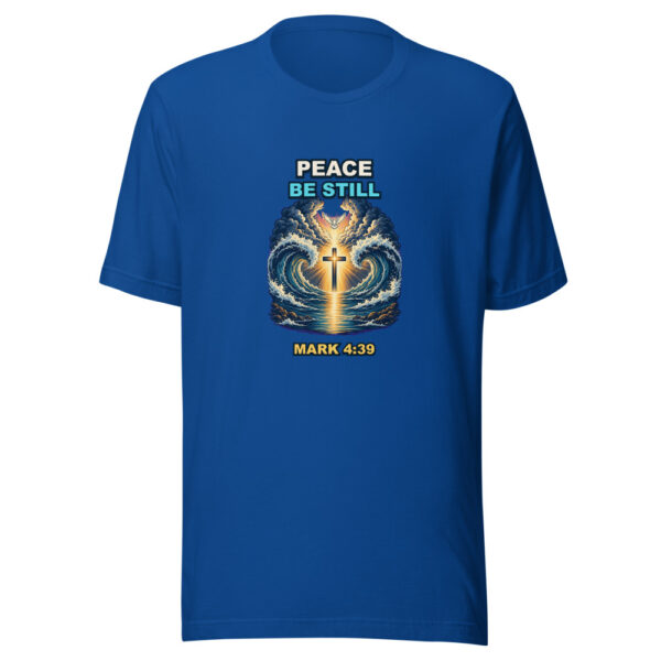 PEACE BE STILL Heartbeat-20260614-shirtsaboutjesus-codex Graphic Tee front view