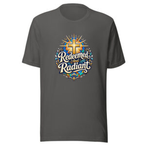 Redeemed And Radiant Graphic Tee mockup 1 Redeemed And Radiant Graphic Tee front view