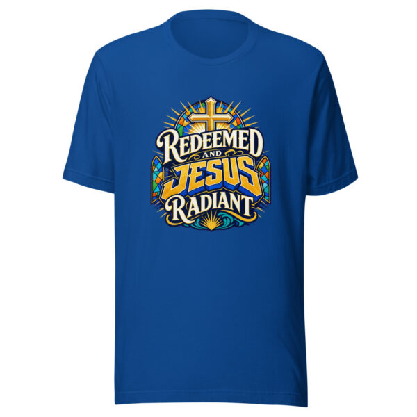 Redeemed And Radiant Graphic Tee mockup 3
