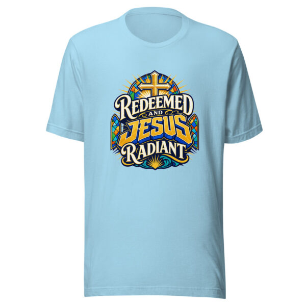 Redeemed And Radiant Graphic Tee mockup 5