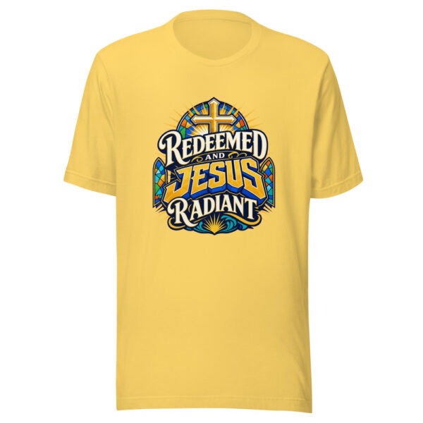 Redeemed And Radiant Graphic Tee mockup 6