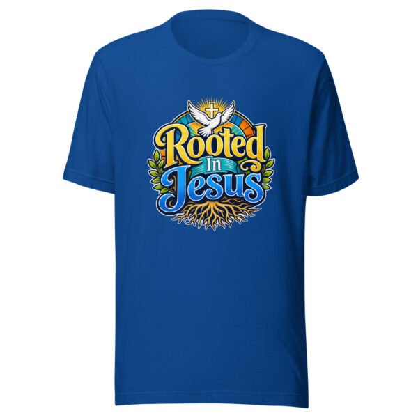 Rooted In Jesus Graphic Tee mockup 3