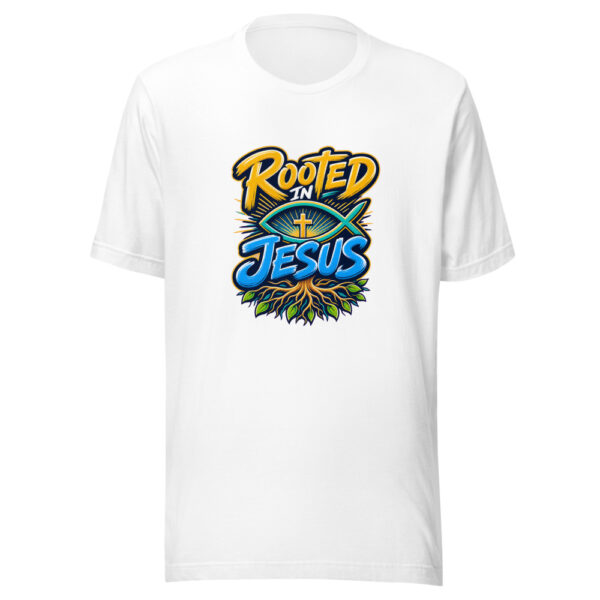 Rooted In Jesus Graphic Tee mockup 8