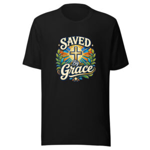 Saved By Grace Graphic Tee mockup 1 Saved By Grace Graphic Tee front view
