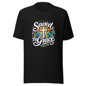 Saved By Grace Graphic Tee mockup 1 Saved By Grace Graphic Tee front view