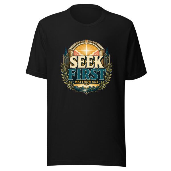 Seek First Matthew 6:33 Heartbeat-20260613-shirtsaboutjesus-codex Graphic Tee mockup 7