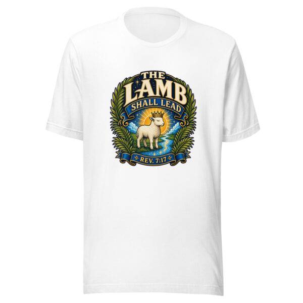 The Lamb Shall Lead Rev. 7:17 Heartbeat-20260613-manual-codex Graphic Tee mockup 5