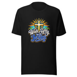Walk Softly With Jesus Graphic Tee mockup 1 Walk Softly With Jesus Graphic Tee front view