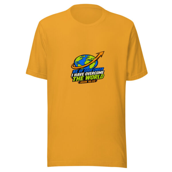 Be Of Good Cheer - I Have Overcome The World - John 16:33 Overcome-the-world Graphic Tee mockup 2 Be Of Good Cheer - I Have Overcome The World - John 16:33 Overcome-the-world Graphic Tee mockup 2