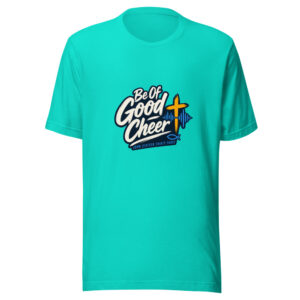 Be Of Good Cheer - John Sixteen Thirty Three Graphic Tee front view