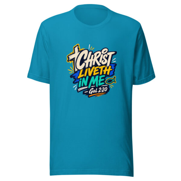 Christ Liveth In Me - Gal 2:20 Graphic Tee mockup 2