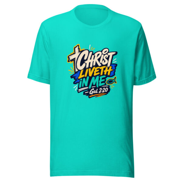 Christ Liveth In Me - Gal 2:20 Graphic Tee mockup 3