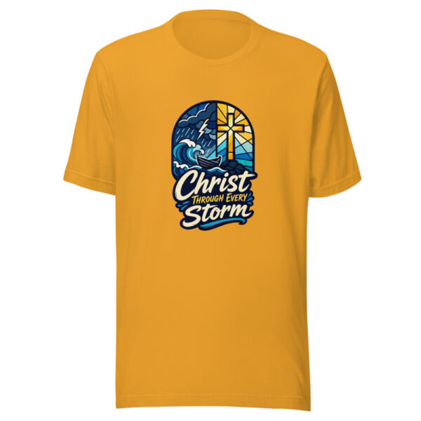 Christ Through Every Storm Graphic Tee mockup 3
