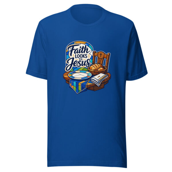 Faith Looks To Jesus Graphic Tee mockup 3