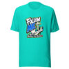 Follow Me - Matthew Four Nineteen Graphic Tee mockup 3 Follow Me - Matthew Four Nineteen Graphic Tee mockup 3