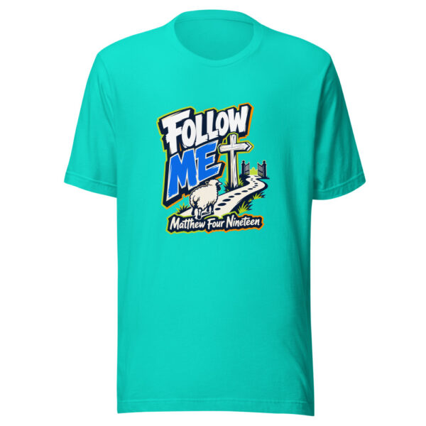 Follow Me - Matthew Four Nineteen Graphic Tee mockup 3 Follow Me - Matthew Four Nineteen Graphic Tee mockup 3