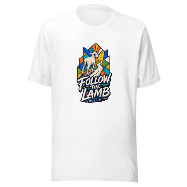 Follow The Lamb Graphic Tee mockup 8