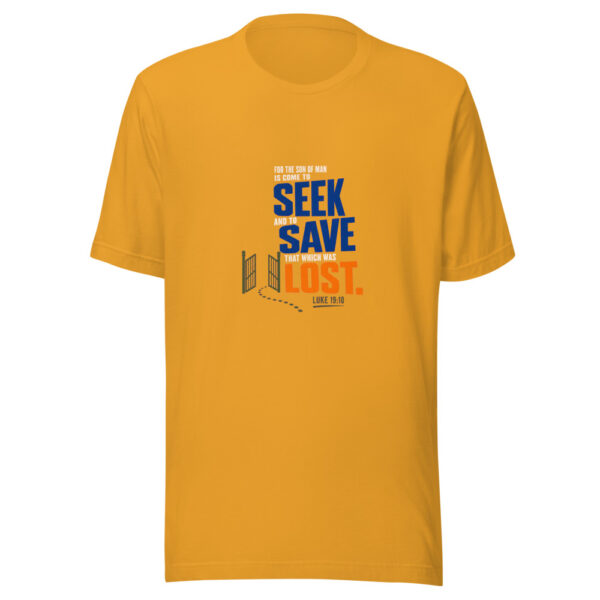 For The Son Of Man Is Come To Seek And To Save That Which Was Lost. — Luke 19:10 Seek-and-save-lost Graphic Tee mockup 3 For The Son Of Man Is Come To Seek And To Save That Which Was Lost. — Luke 19:10 Seek-and-save-lost Graphic Tee mockup 3