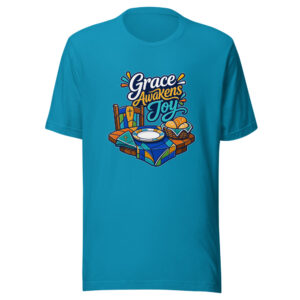 Grace Awakens Joy Graphic Tee mockup 1 Grace Awakens Joy Graphic Tee front view