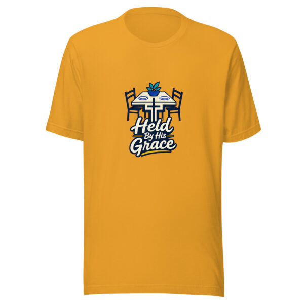 Held By His Grace Graphic Tee mockup 2