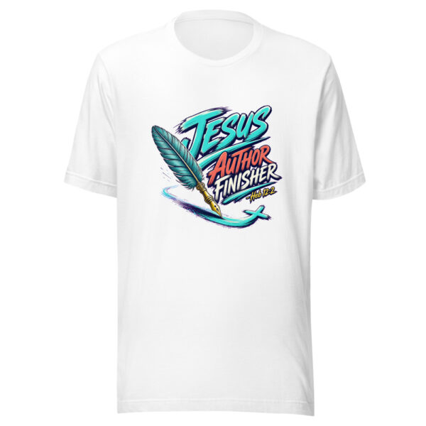 Jesus Author Finisher - Heb 12:2 Graphic Tee mockup 8