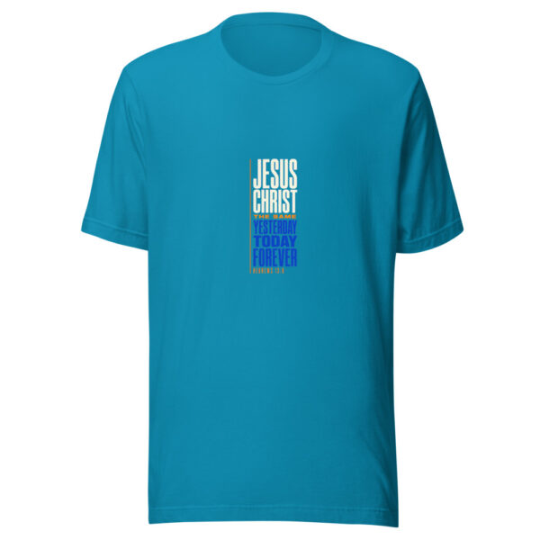 Jesus Christ The Same Yesterday Today Forever - Hebrews 13:8 Jesus-the-same-hebrews-13-8 Graphic Tee mockup 2 Jesus Christ The Same Yesterday Today Forever - Hebrews 13:8 Jesus-the-same-hebrews-13-8 Graphic Tee mockup 2