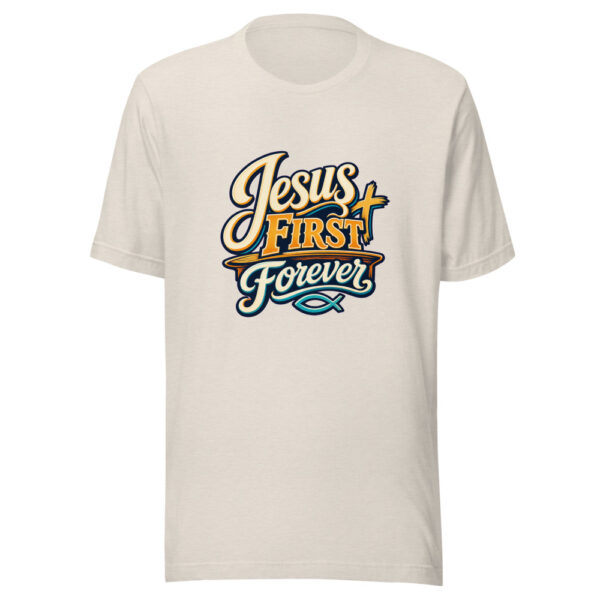 Jesus First Forever Graphic Tee mockup 14