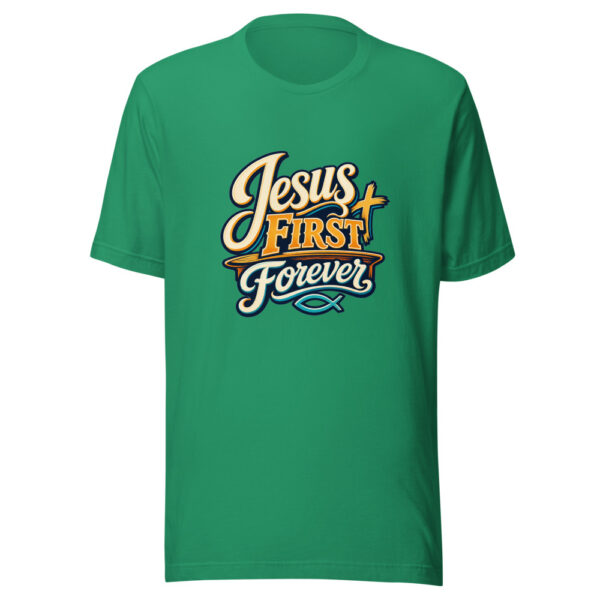 Jesus First Forever Graphic Tee mockup 15
