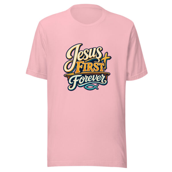 Jesus First Forever Graphic Tee mockup 18