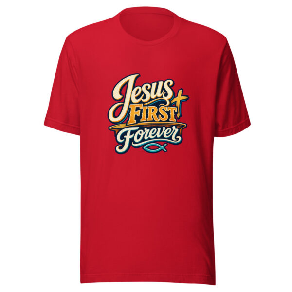 Jesus First Forever Graphic Tee mockup 19