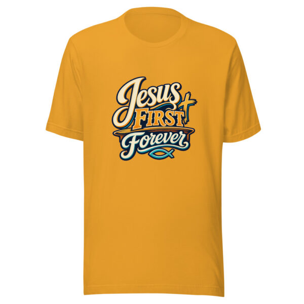 Jesus First Forever Graphic Tee mockup 3