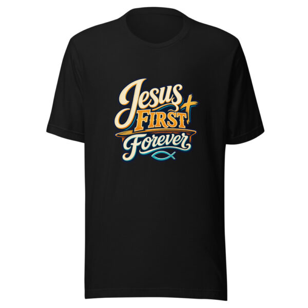 Jesus First Forever Graphic Tee mockup 7