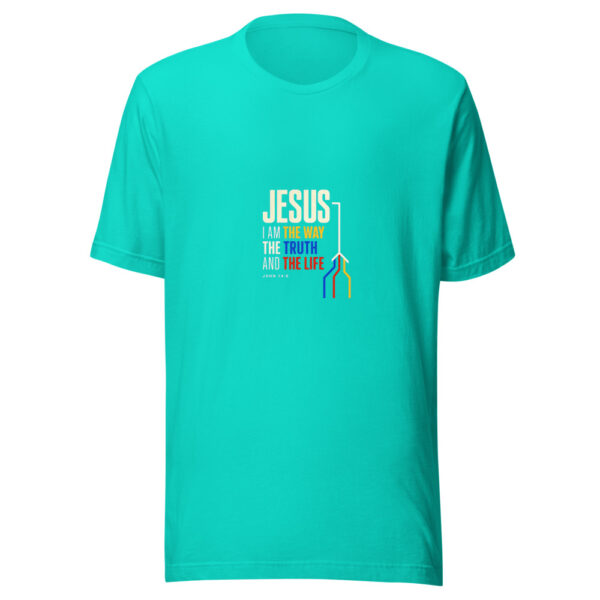 Jesus - I Am The Way, The Truth, And The Life - John 14:6 Way-truth-life Graphic Tee mockup 1 Jesus - I Am The Way, The Truth, And The Life - John 14:6 Way-truth-life Graphic Tee front view