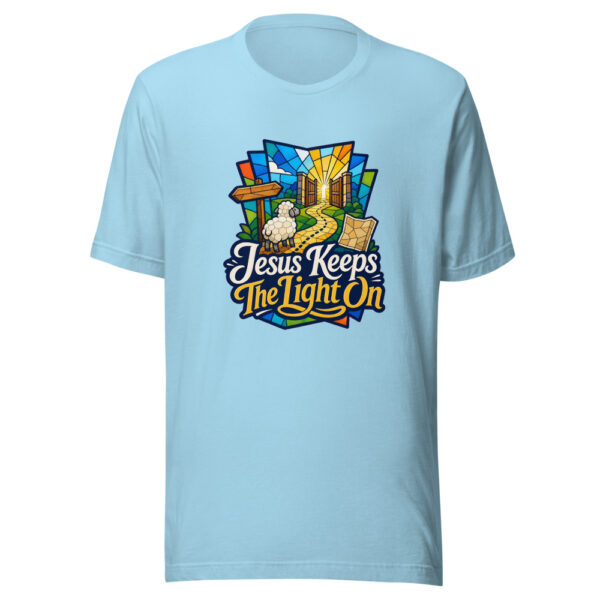 Jesus Keeps The Light On Graphic Tee mockup 5
