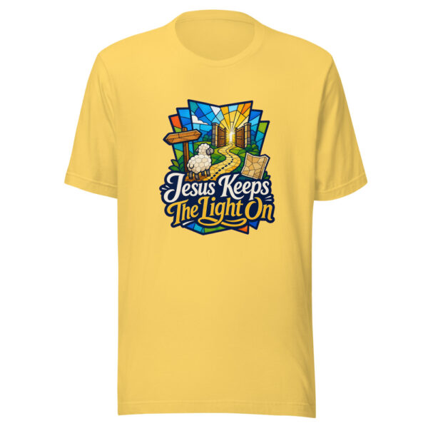 Jesus Keeps The Light On Graphic Tee mockup 6
