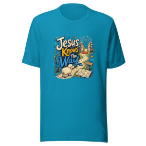 Jesus Knows The Way Graphic Tee mockup 1 Jesus Knows The Way Graphic Tee front view