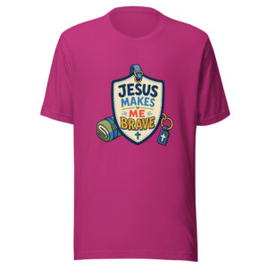 Jesus Makes Me Brave Graphic Tee mockup 1 Jesus Makes Me Brave Graphic Tee front view