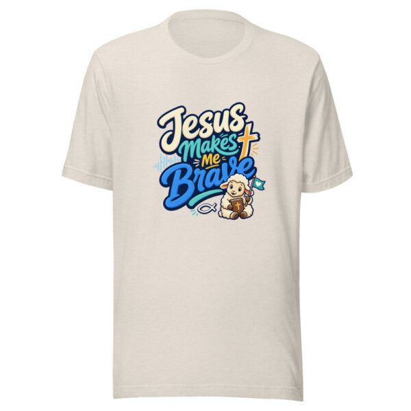 Jesus Makes Me Brave Graphic Tee mockup 14