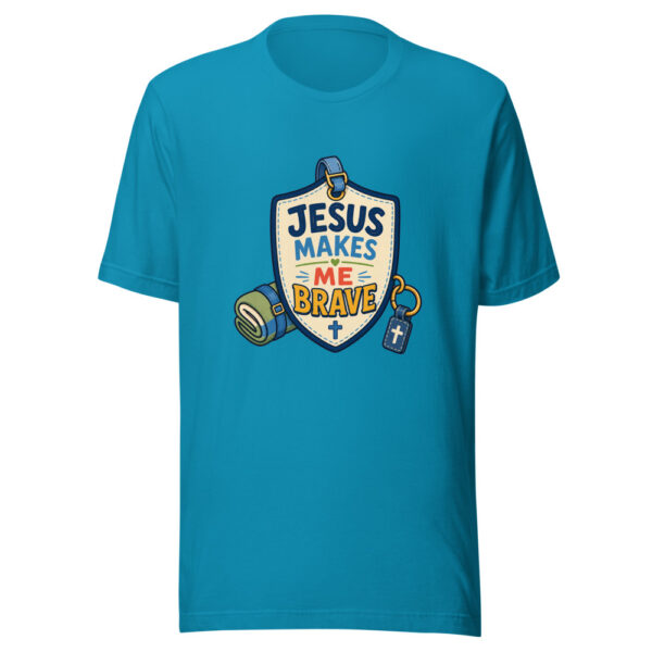 Jesus Makes Me Brave Graphic Tee mockup 2