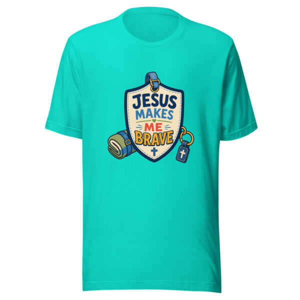 Jesus Makes Me Brave Graphic Tee mockup 3