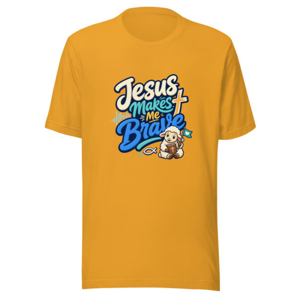Jesus Makes Me Brave Graphic Tee mockup 4
