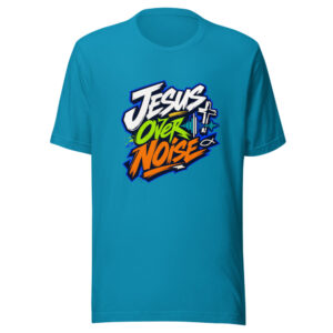 Jesus Over Noise Graphic Tee mockup 1 Jesus Over Noise Graphic Tee front view