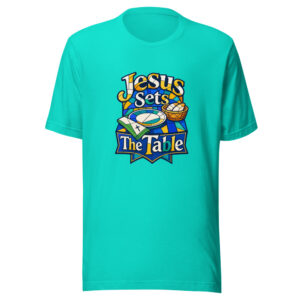 Jesus Sets The Table Graphic Tee mockup 1 Jesus Sets The Table Graphic Tee front view