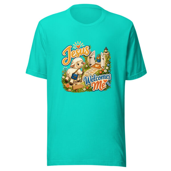 Jesus Welcomes Me Graphic Tee mockup 3