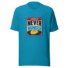 John 6:35 Never Hunger Graphic Tee mockup 2